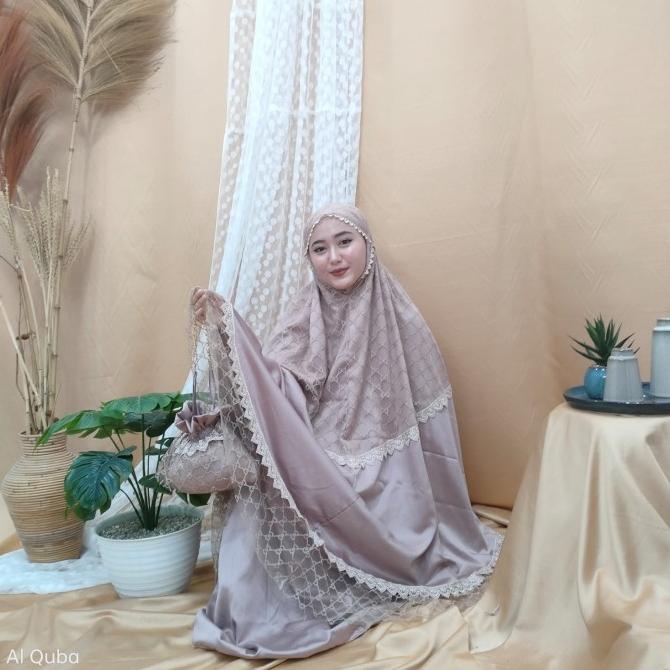 Mukena Syakira Dewasa Mix Brukat Mewah Sutra Velvet Premium