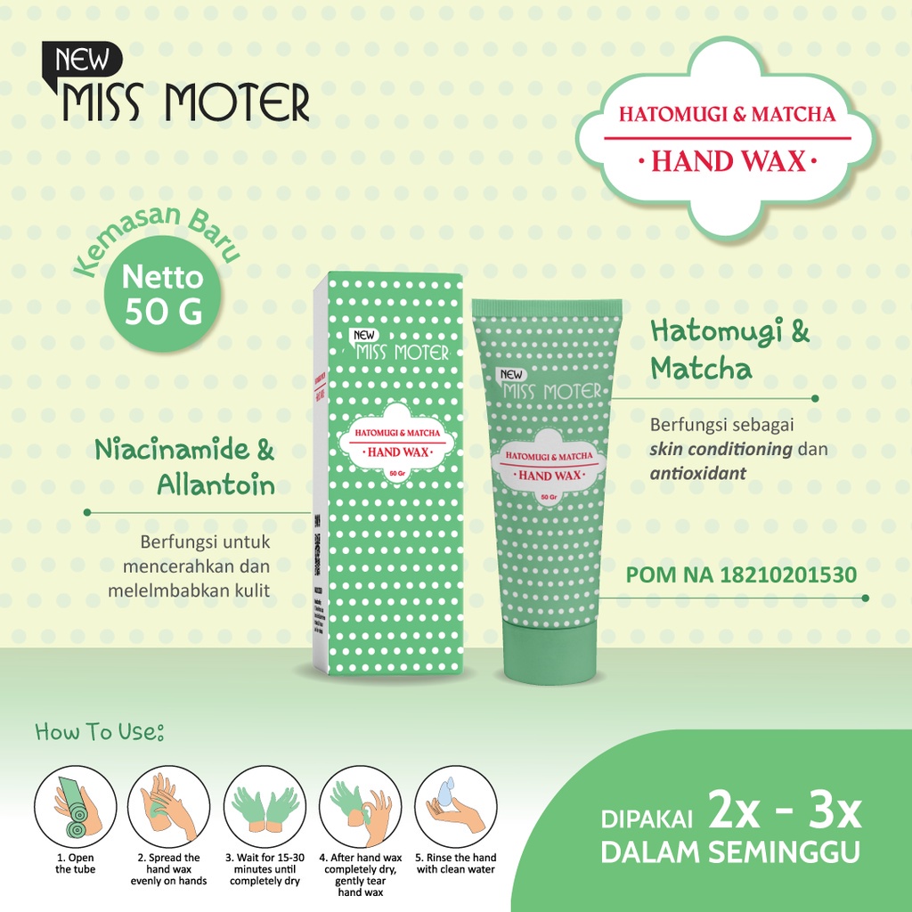 Miss Moter Hand Wax Hatomugi &amp; Matcha 50gr