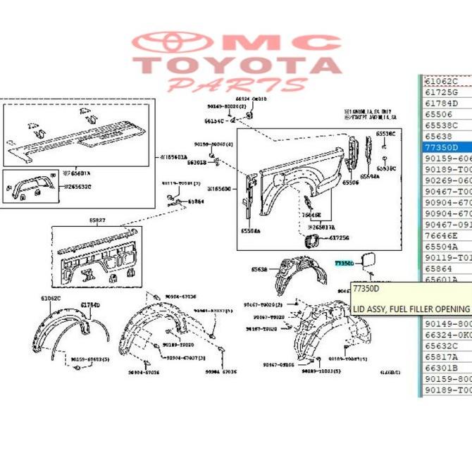 Plat Tutup Cover Tangki Bensin Hilux 77350 0K040 Ori Original Asli