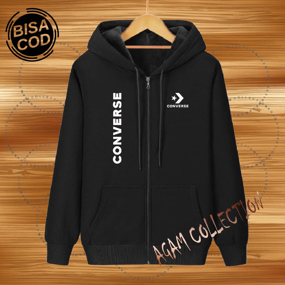 Agam collection Jaket Zipper Distro cvr 22 kirka Text Putih Premium Quality Jaket Hoodie Pria Wanita