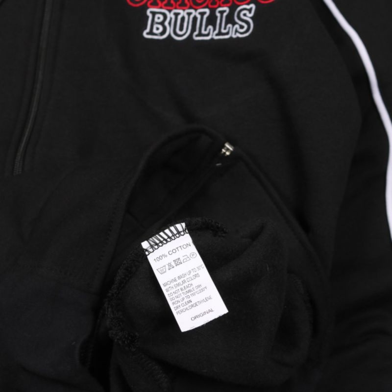 HOODIE ZIPPER CHICAGO BULLS X NBA FULL TAG LABEL CASUAL HYPE