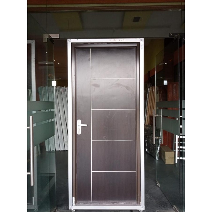 set pintu kayu kusen aluminium / daun pintu kusen handle pintu set