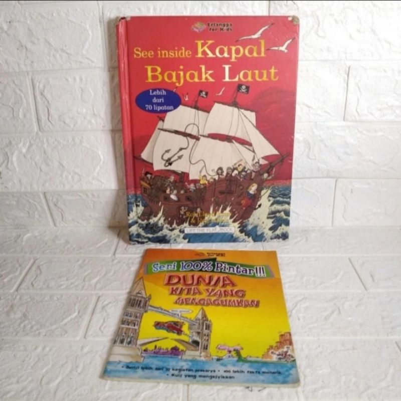See Inside Kapal Bajak Laut Lift the Flap Book Erlangga for Kids