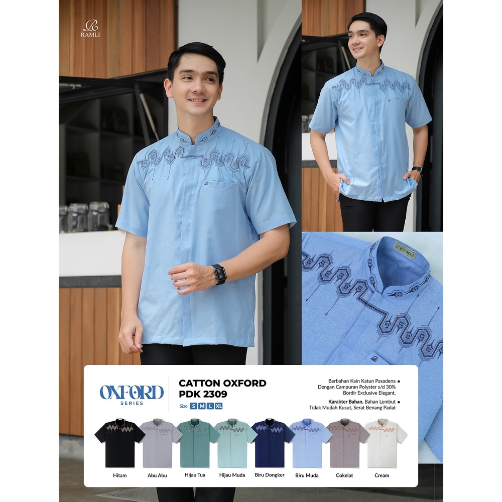 Baju Koko Ramli Lengan pendek Oxford 2309 / Baju Koko Terbaru Ramli