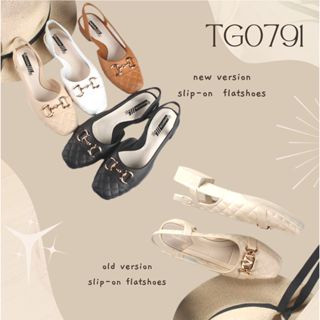 GROSIRTAS TG0791 Sepatu Flatshoes Wanita Import Motif V Fashion Korea