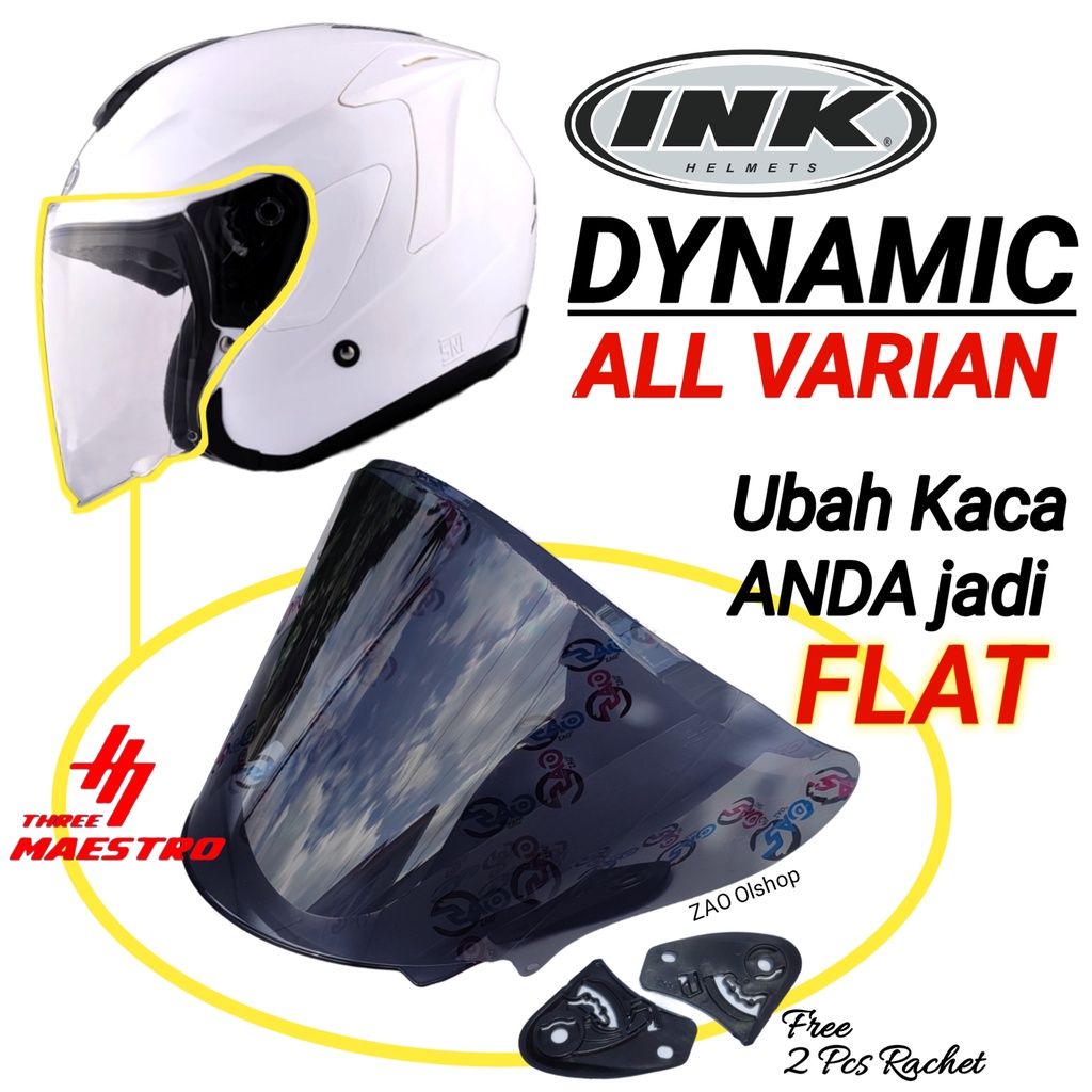 Kaca Helm INK DYNAMIC Visor open venom FLAT ink dinamik kaca datar nyaman by Three Maestro dinamic helmet tebal premium tm3