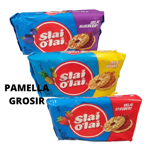 

Slai Olai 192gr Slai O'lai biskuit selai stroberi strawberry blueberry buah enak termurah