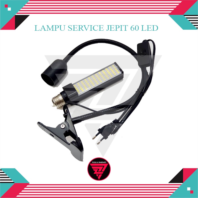 Lampu Jepit Service 60 Led + Gagang