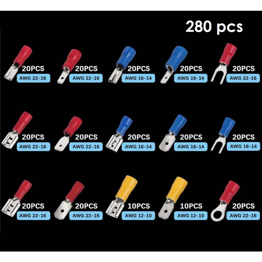 Terminal Insulated Konektor 280 480pcs Skun Konektor Kabel