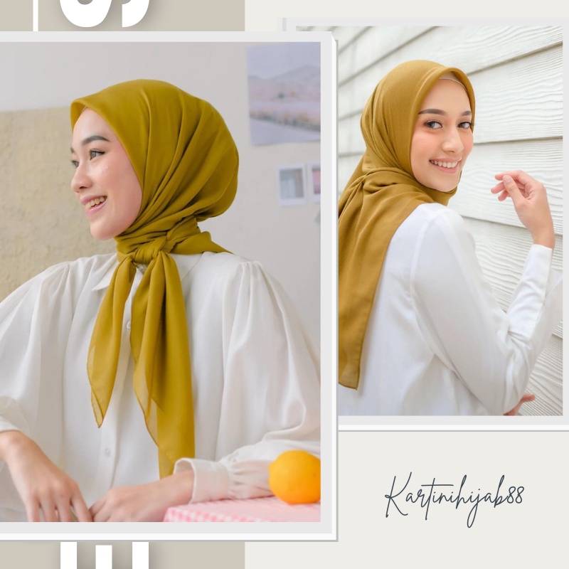 BELLA SQUARE HIJAB SEGIEMPAT POLOS PAKET 5PCS MIX WARNA BESTSELLER