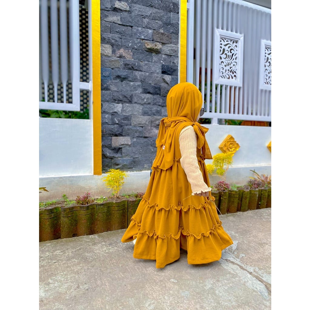 Qalisya Label - Shabina Dress/Overall Dress Anak/Dress Muslim Anak