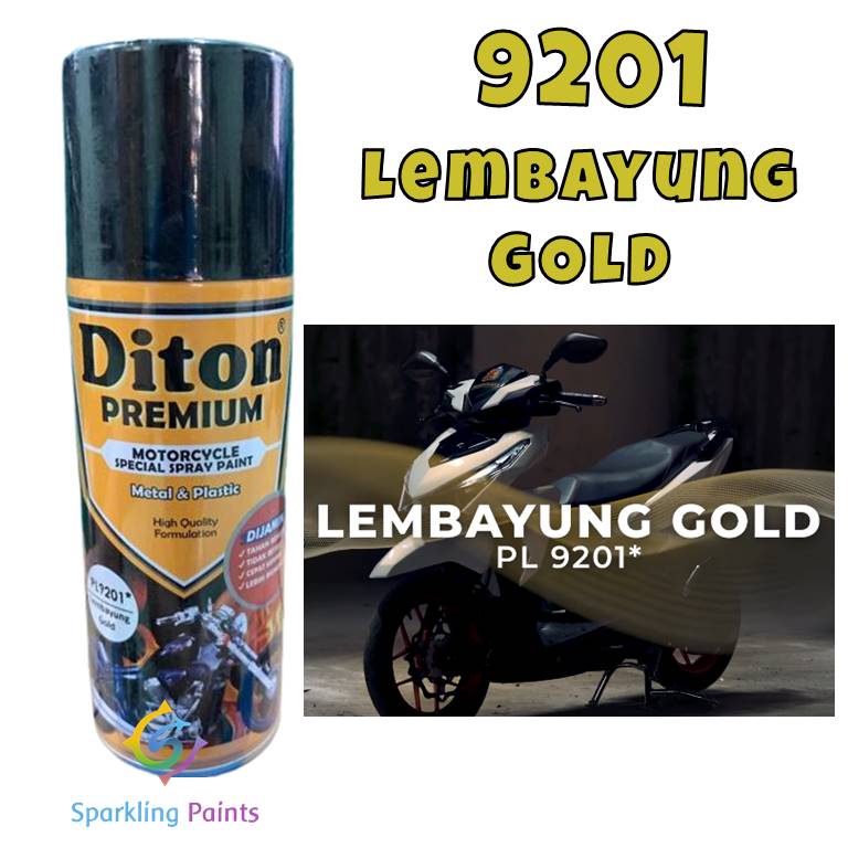 Pilox Diton Premium Lembayung Gold 9201 400ml Warna Emas Mutiara Pearl Gold