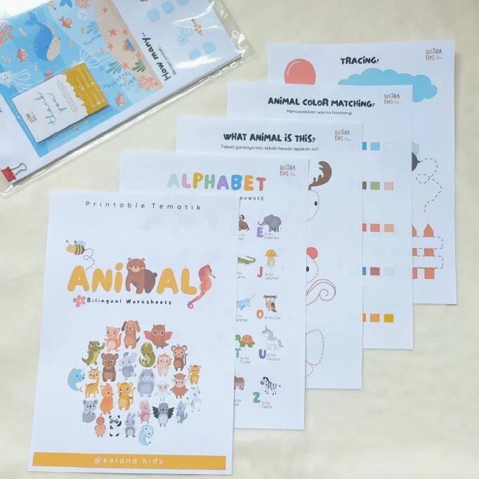 

Bilingual Worksheet Lembar Kerja Tema Binatang