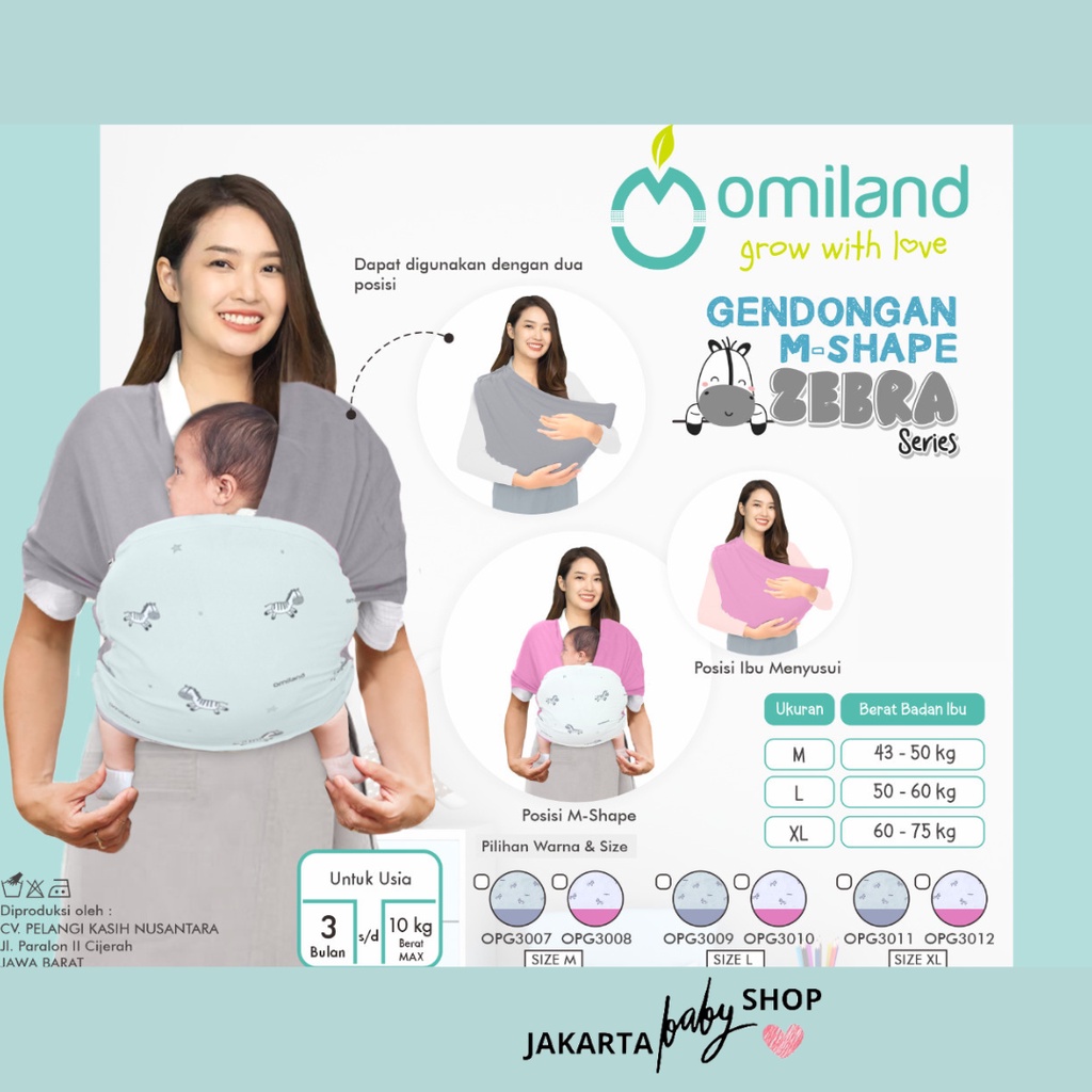 OMILAND GENDONGAN BAYI M-SHAPE ZEBRA SERIES OMILAND OPG30078 OPG300910 OPG3001112