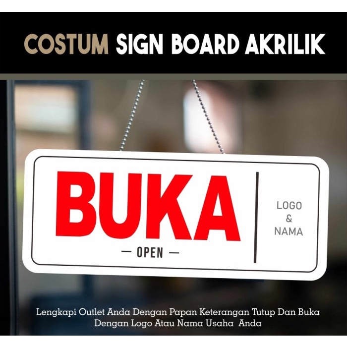 

Custom Open Closed 25 x 10 cm Sign Board Acrylic