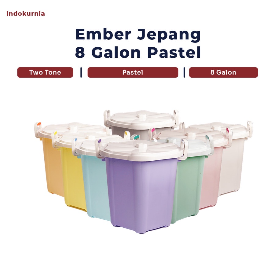 IK - EMBER PLASTIK JEPANG 8 GALON PASTEL MACARON EMBER 30L TERMURAH