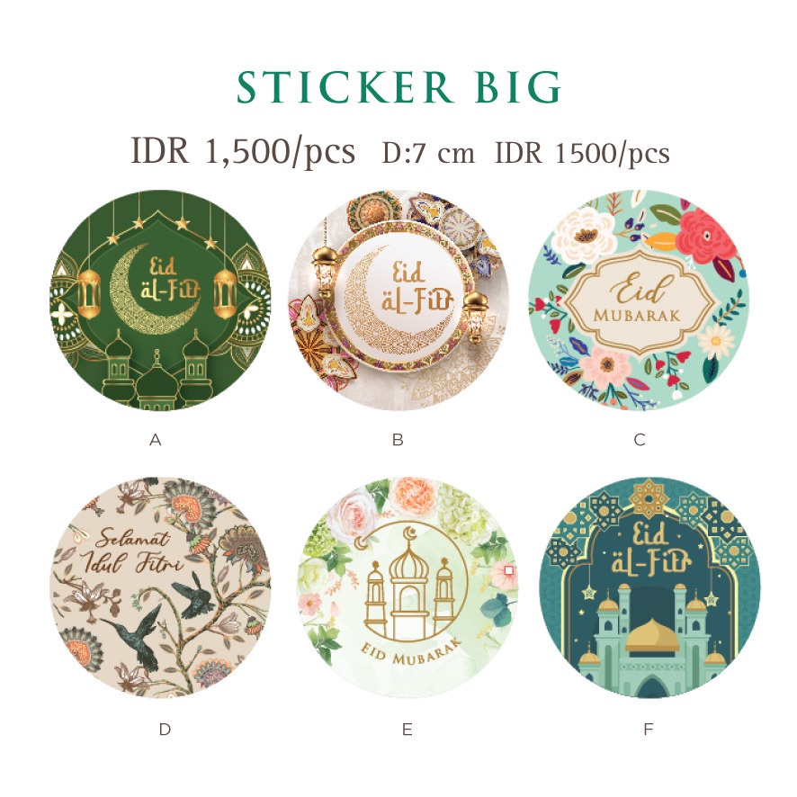 

Stiker toples lebaran diameter 7 cm design unik hrg per pcs