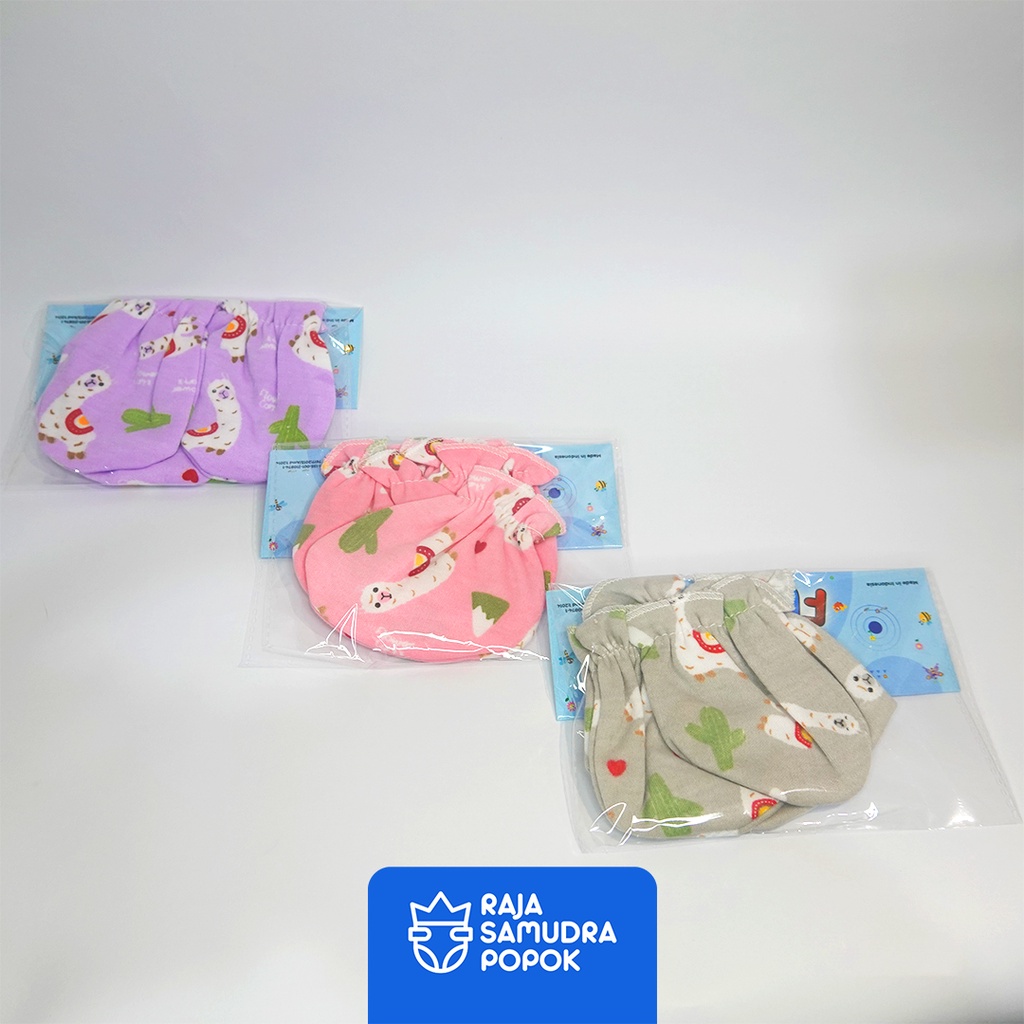 1 SET Sarung Tangan Kaki Bayi POLOS / MOTIF new born