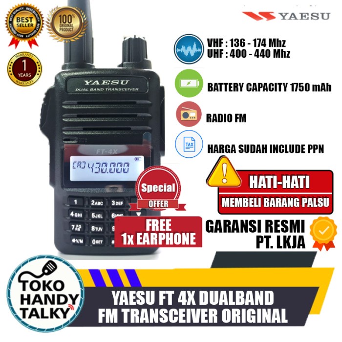 Terlaris Talkie Yaesu Ft-4Xr/Ft-4X Dualband