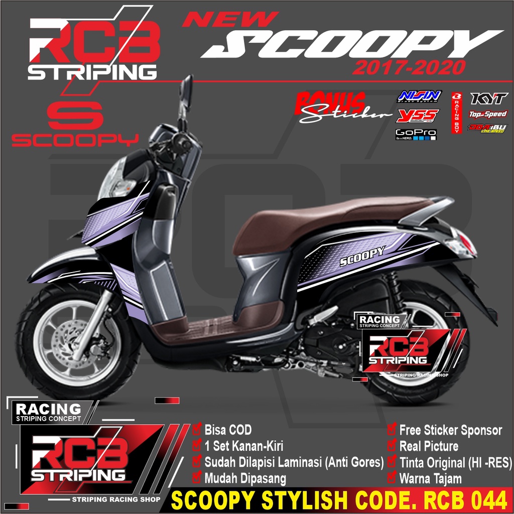 Striping Sticker Scoopy Fi 2017 - 2020 Striping Scoopy Sticker Lis Scoopy Scoopy  Scoopy RCB 044