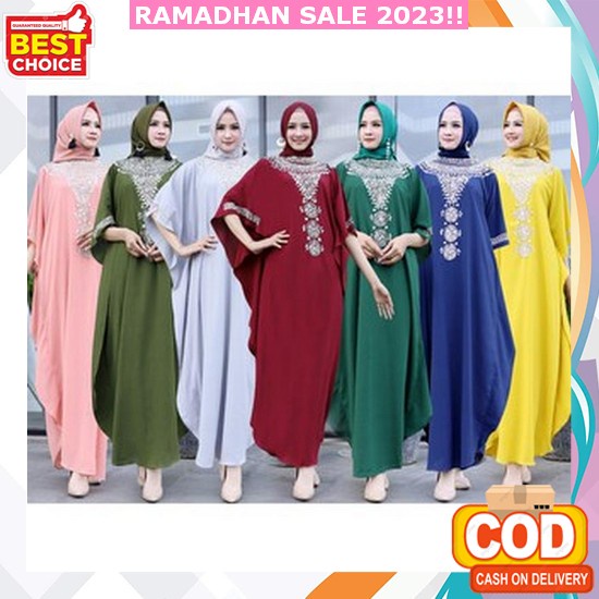 Gamis Caftan Cringkle Airflow Erina Kaftan Model Terbaru Gamis Jumbo Gamis Polos Style Lebaran 2023 