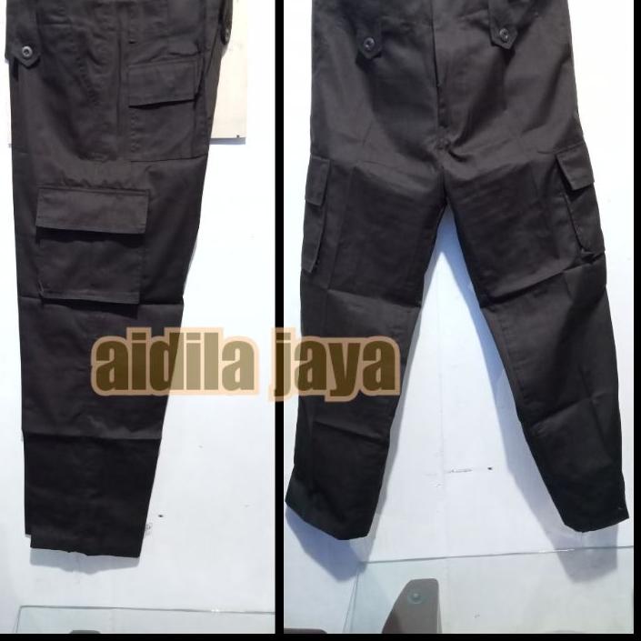 ● CELANA PDL SATPAM COKLAT GELAP bahan twist HALUS ♜