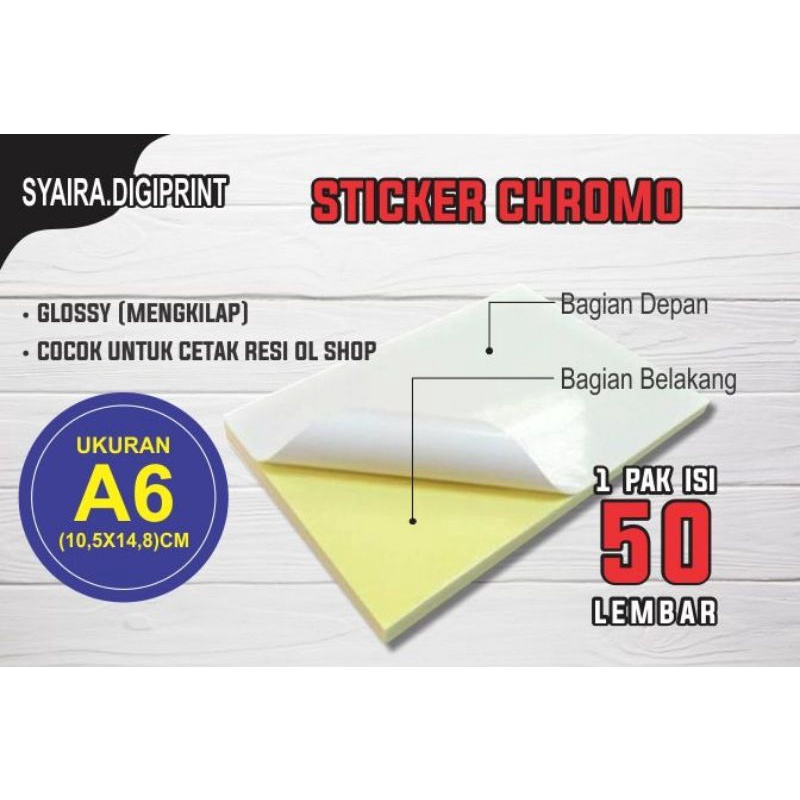 

stiker chromo polos A6 murah
