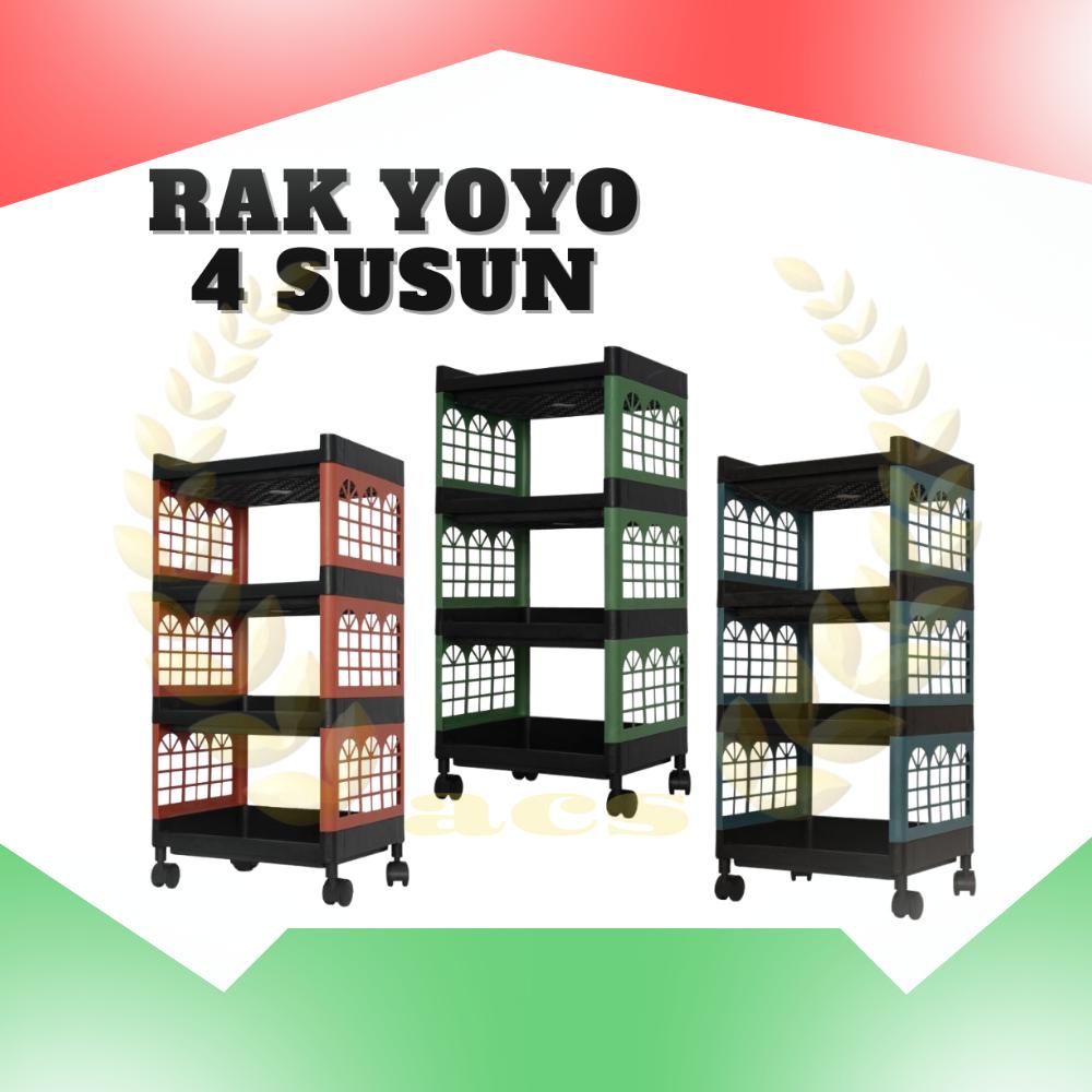 RAK YOYO SERBAGUNA 4 TINGKAT FREE RODA MULTIFUNGSI