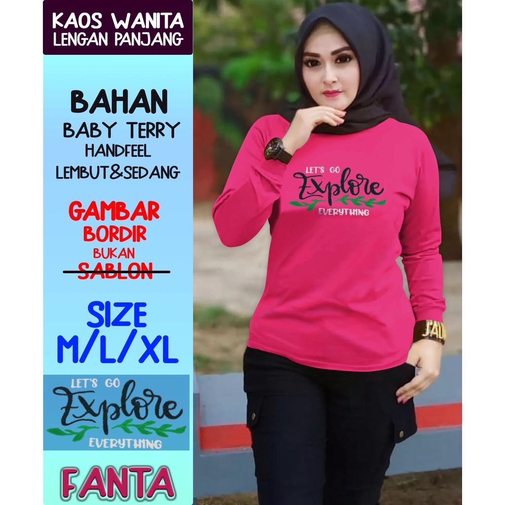 kaos lengan panjang bordir kekinian model terbaru