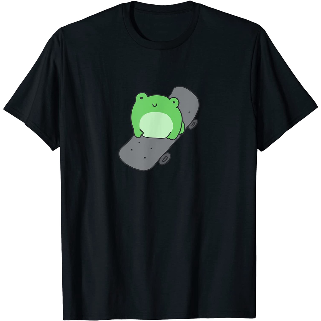 KAOS Cute Frog on Skateboard - Kawaii Aesthetic Frog T-Shirt