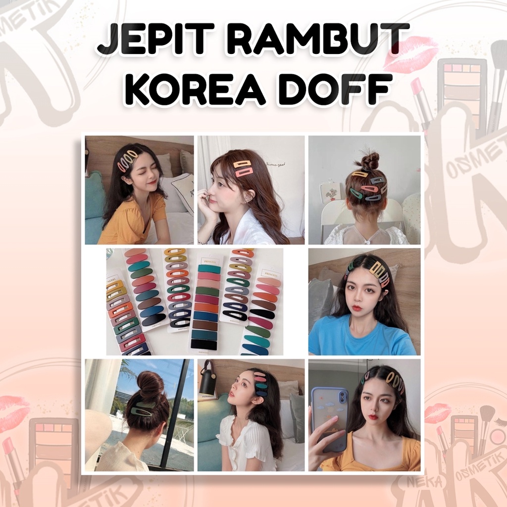 SET JEPIT RAMBUT DOFF GAYA KOREA / JEPITAN RAMBUT KOREAN STYLE ( WARNA RANDOM )