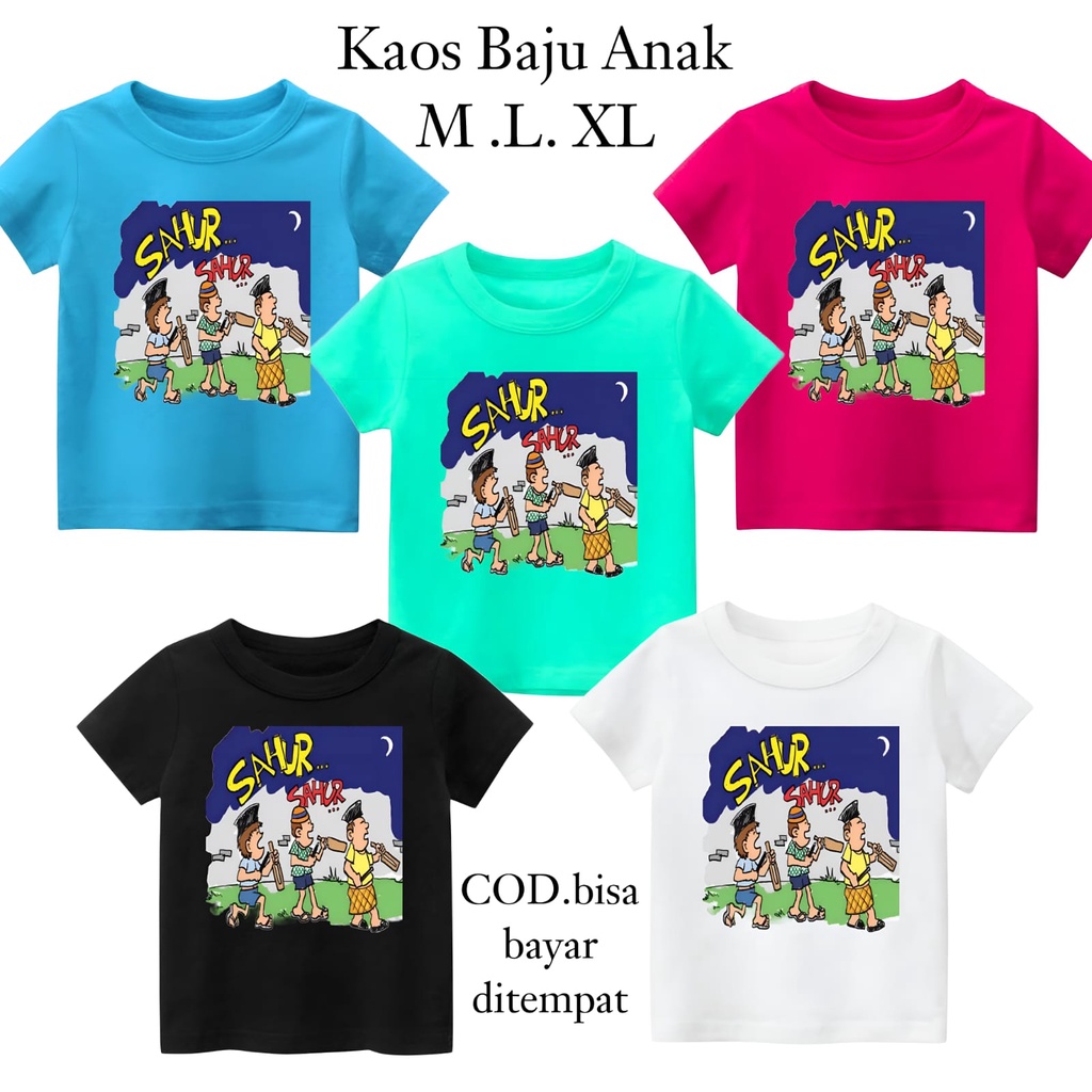 Hzl_outfit Kaos Anak Laki Dan Perempuan Starnight Sahur Sahur.. Size M,L,XL