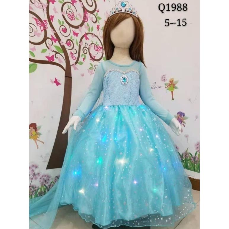 DRESS ELSA FROZEN KOSTUM ANAK FROZEN ELSA .