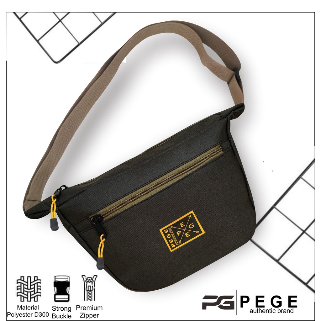 Tas Selempang Bahu Slingbag Keren PEGE Model Simpel Kasual Slempang Pria Wanita Unisex Cocok Untuk Sehari Hari - PG 8915