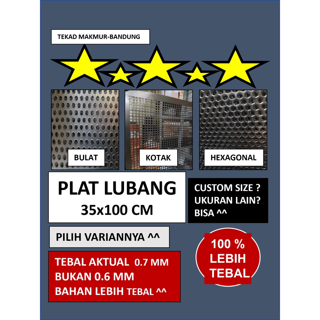 Plat 35x100 - Plat Besi Ram Speaker -  Ram Grill Plat Lubang