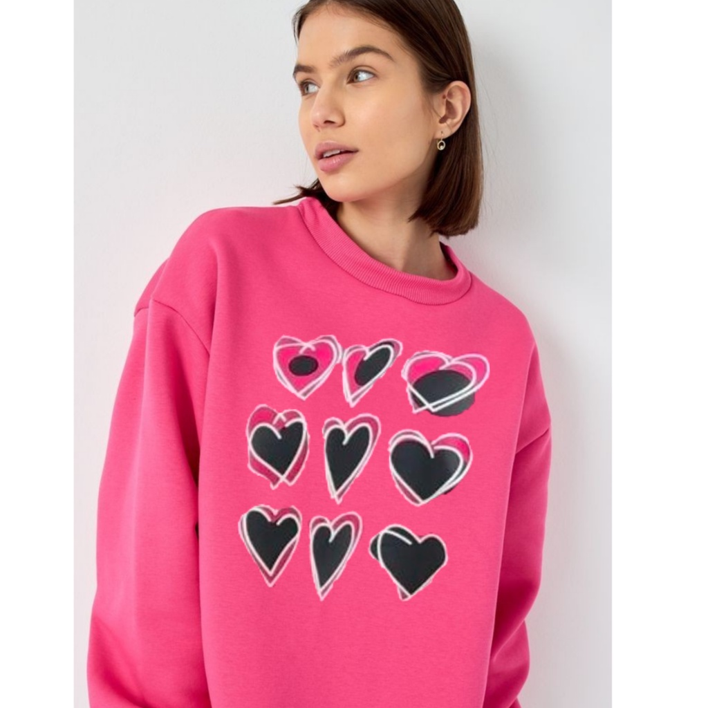 NINE LOVE SWEATER CREWNECK OBLONG - ATASAN BLOUSE WANITA ALA KOREAN FASHION TERKINI