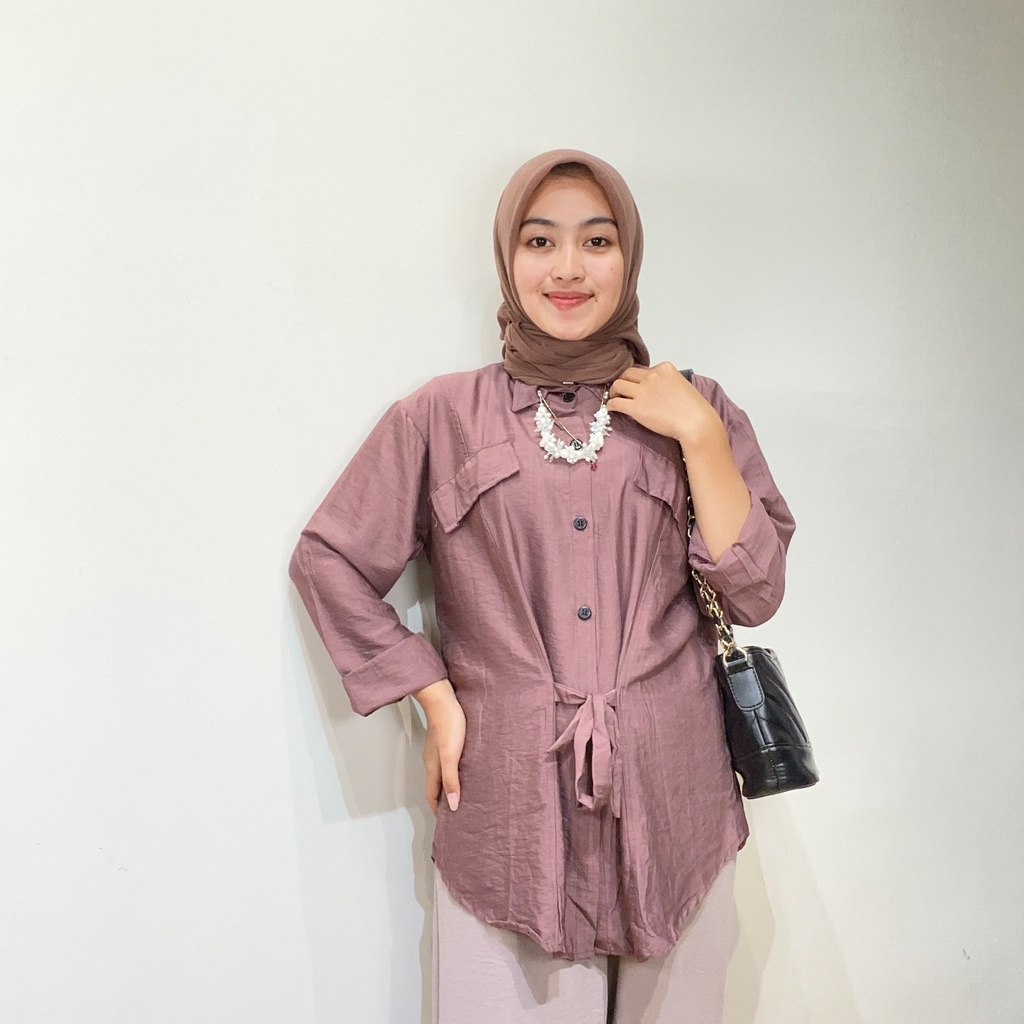 Neila Blouse Atasan Wanita Bahan Linen LD 110