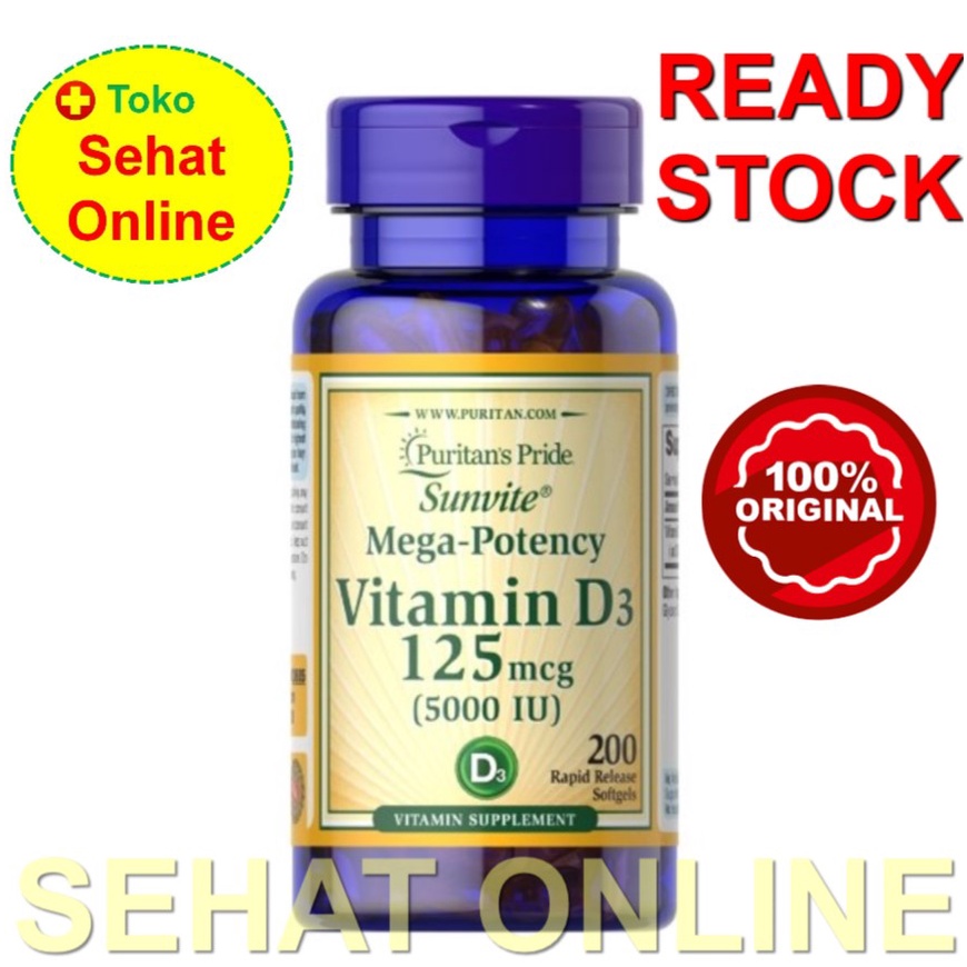 Puritan Pride Vitamin D3 5000 IU - 200 Softgels