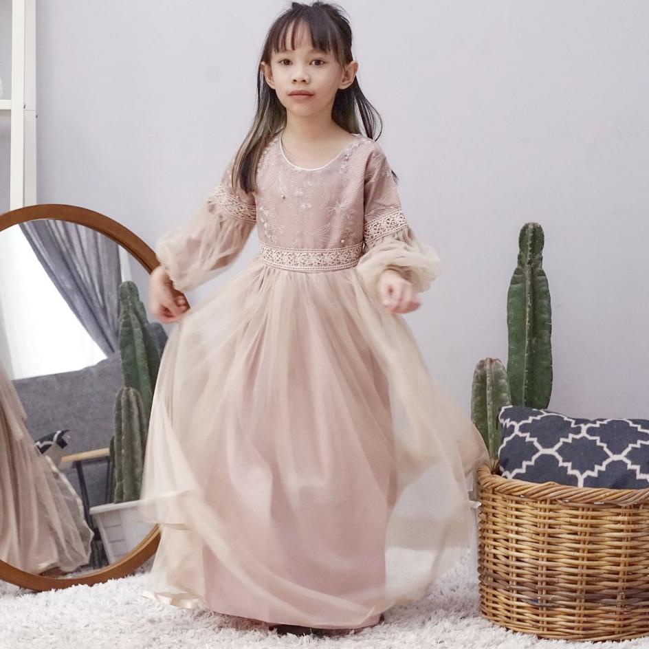 Model Baru Baju pesta anak muslim / gaun pesta anak muslim / Gamis pesta anak