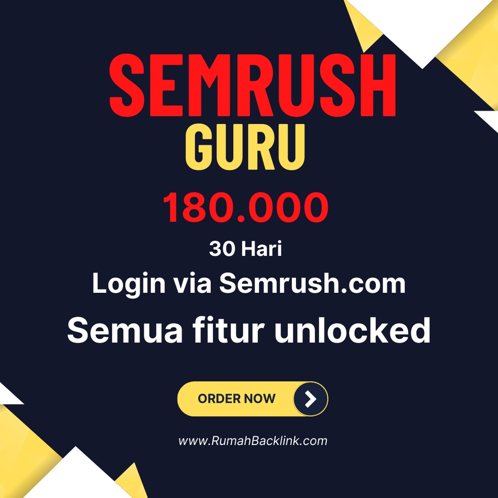 Akun Semrush Guru 30 Hari Login Via website Semrush Resmi alternatif tools Ahrefs Murah