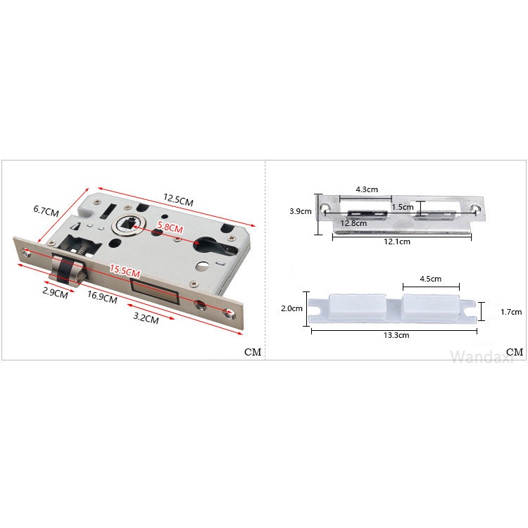 Gagang Pintu Gaya Eropa Hitam Full Set / Kunci Pintu Premium Door lock