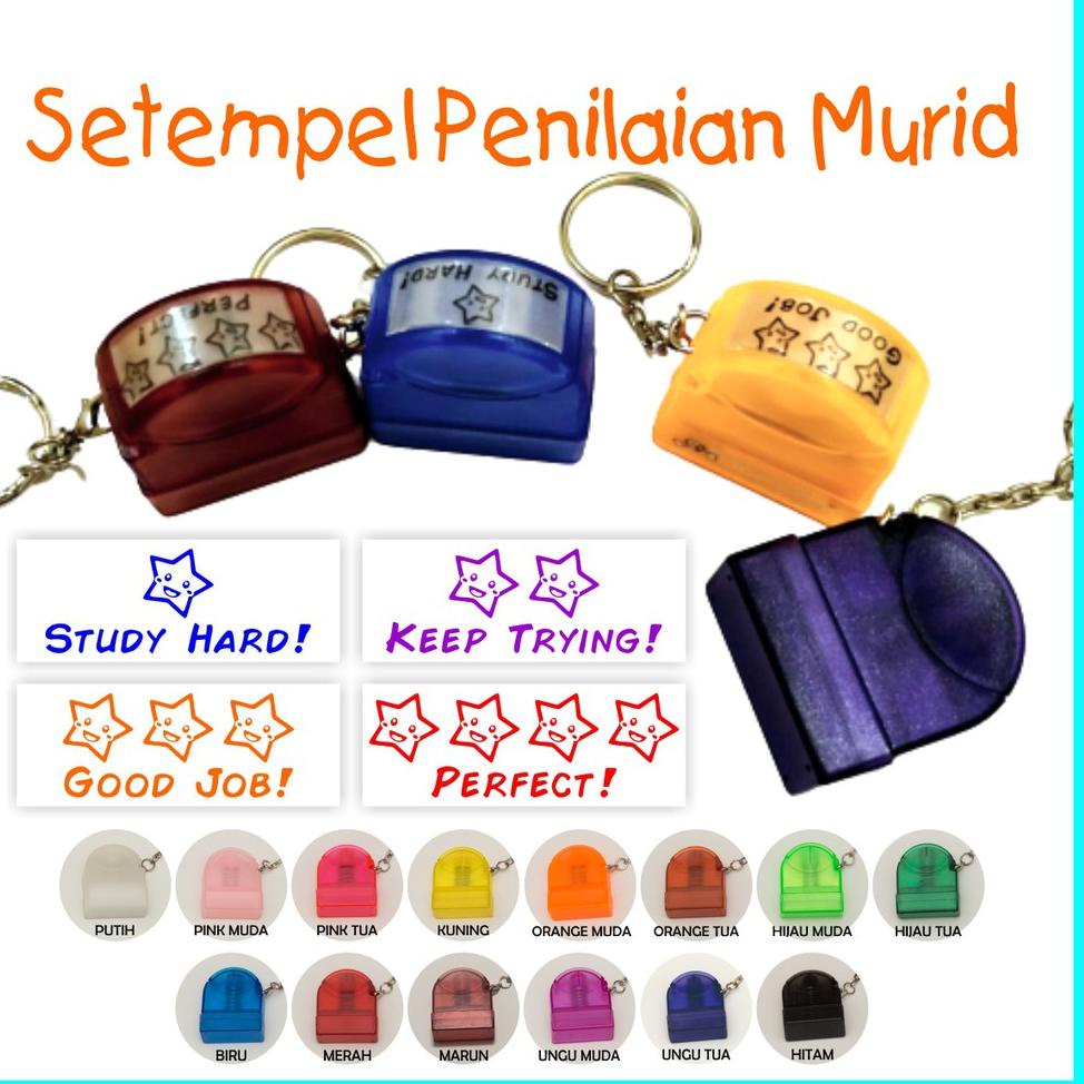 [ART. 54] Stempel Penilaian Murid PAUD TK SD - Stempel Flash Mini 10x28mm Custom Desain Warna Tulisa