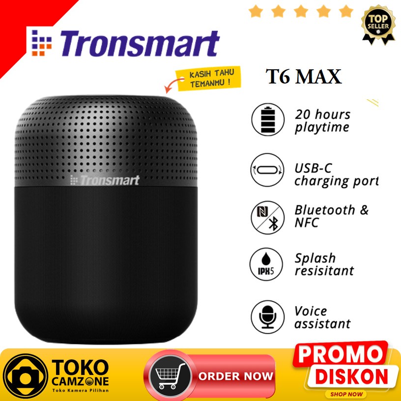 Tronsmart Element T6 Max SoundPulse™ Bluetooth Speaker ver.5.0 - GARANSI RESMI