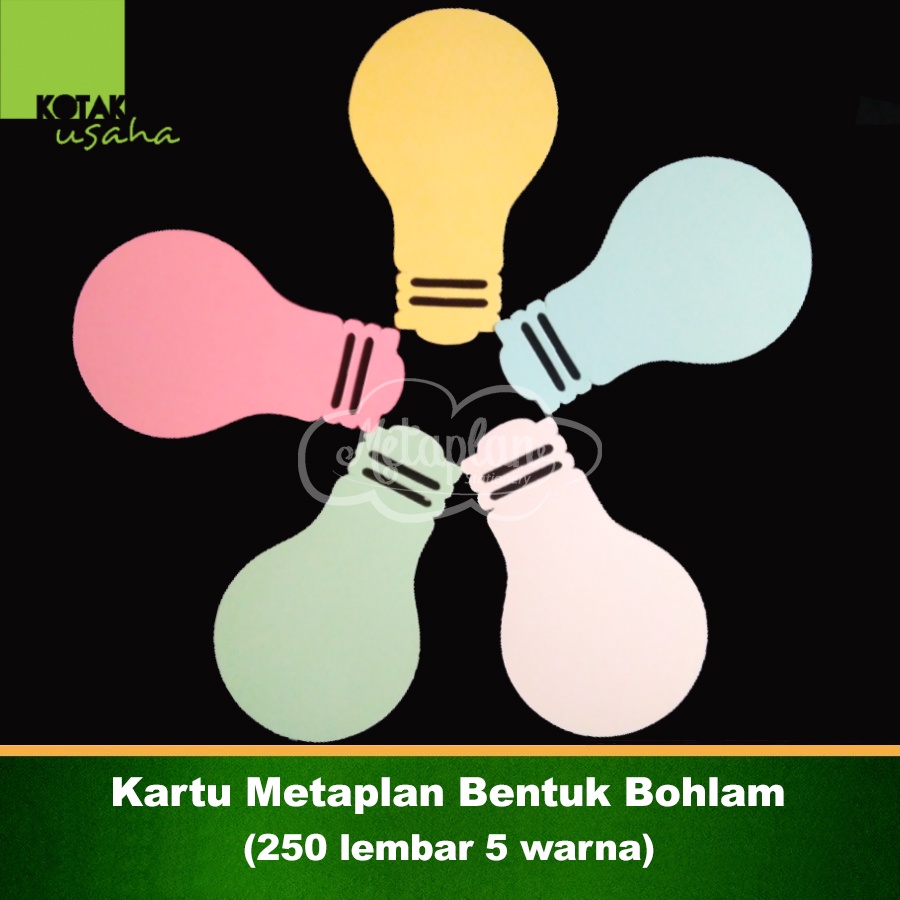 

Kartu Metaplan Bentuk Lampu Bohlam (250 lembar 5 warna)