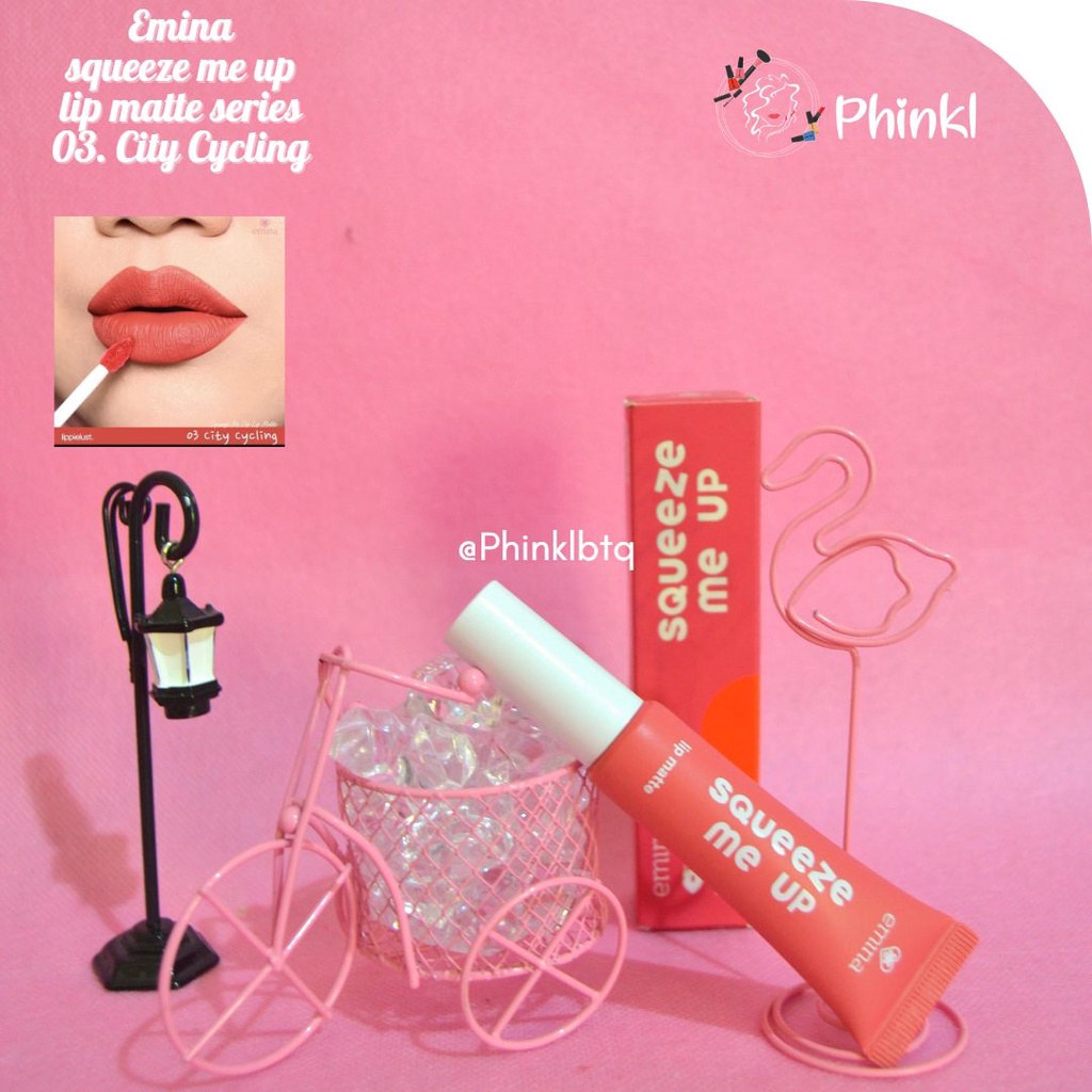 `ღ´ PHINKL `ღ´ ╰☆☆ 𝔢мιℕά ☆☆╮Emina Squeeze Me Up Lip Matte lipstick unik untuk remaja lembut tidak bikin bibir kering