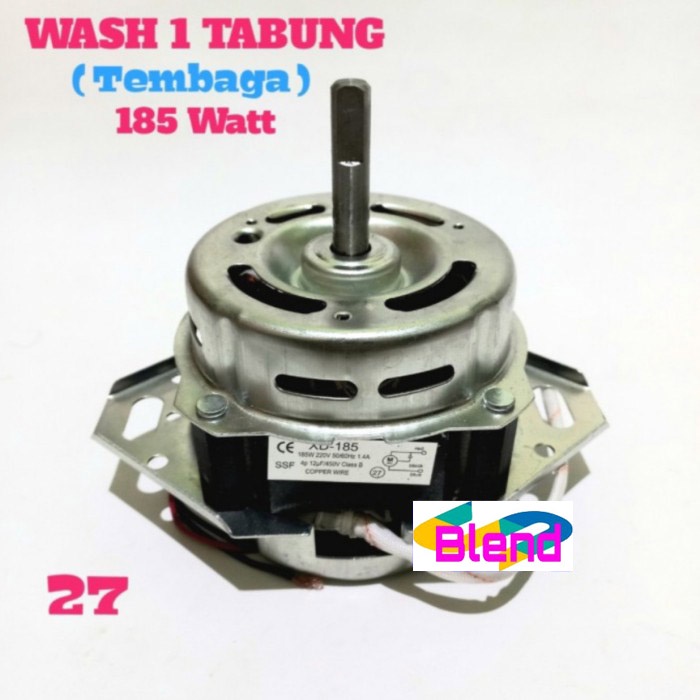 Dinamo Wash No.27 185 Watt 1 Tabung TEMBAGA AS 12mm/Otomatis Pencuci