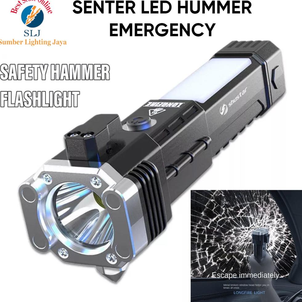 TERLARIS SENTER LED MULTIFUNGSI HUMMER EMERGENCY PLUS 4 MAGNET / SENTER CAS USB