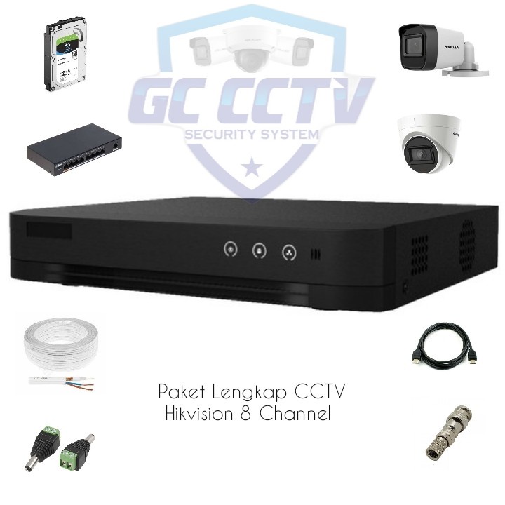 Paket Lengkap CCTV Hikvision 8 Channel