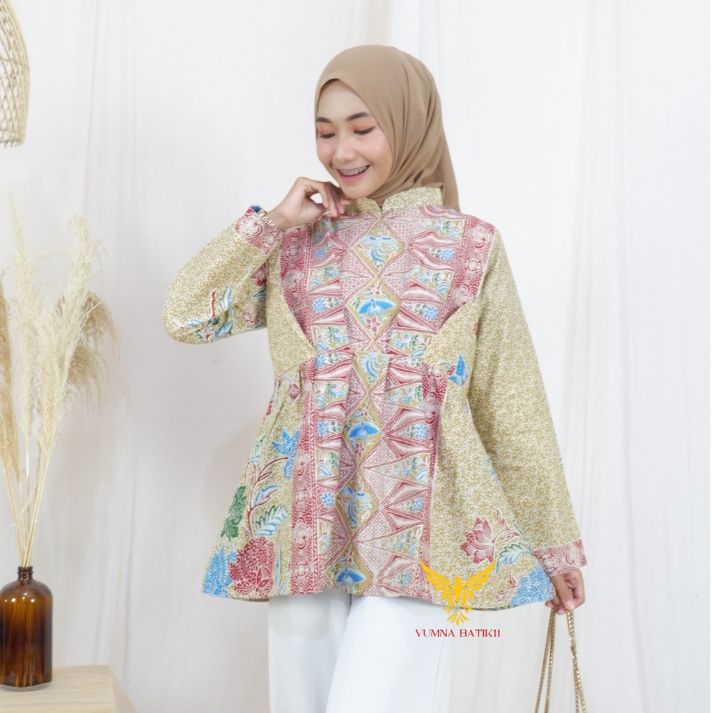 Dinda Blouse Batik Wanita Modern Lengan Panjang