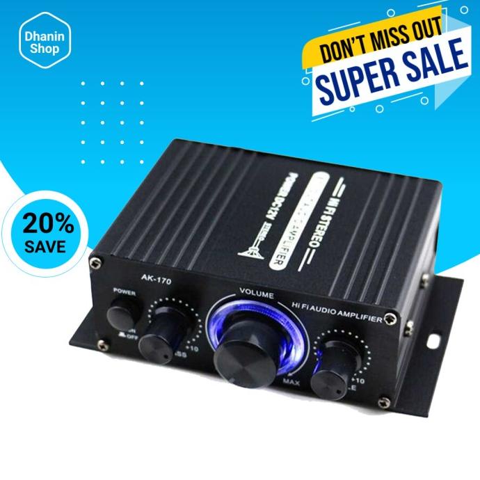 HiFi Mini Stereo Car Amplifier Treble Bass Booster Power Amplifier